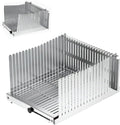 Stainless steel Bread Slicer for Homemade Bread,Adjustable Width,Foldable Compact,Bread Slicing Guide,Bread Loaf Slicer,for Cakes,Bagels,slice is 0.5",Bread width: 5.5"-8.3" (Satin Silver)