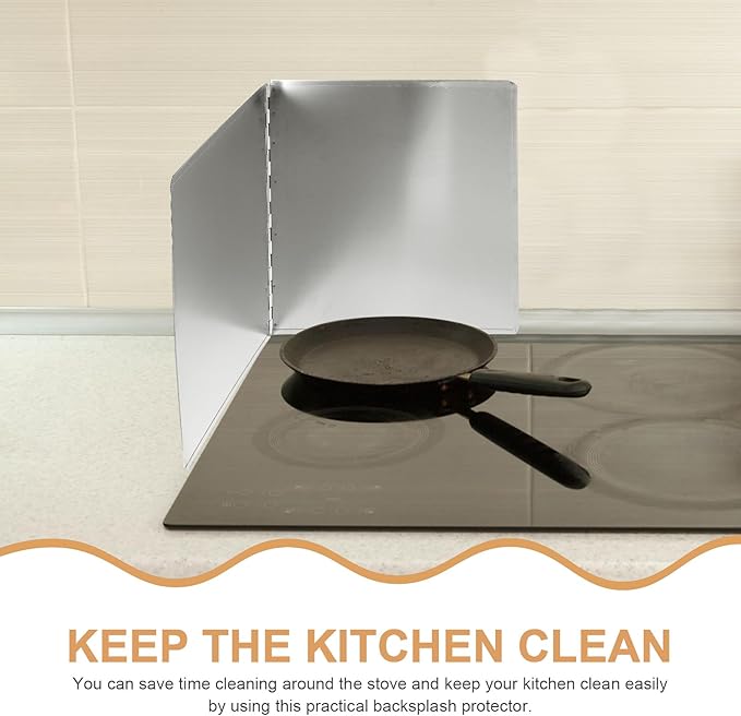 Luxshiny Foldable Stainless Steel Splatter Guard 11.81X11.61In Oil-Proof Thermal Insulation Baffle Heat Resistant Grease Splash Screen for Kitchen Stove Protection