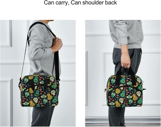 Cinco de Mayo Insulated Lunch Bag Reusable Lunch Tote Bag Cooler Bag for Women Men Adult Lunch Box with Adjustable Shoulder Strap Leakproof Lunch Bag for Work School Picnic Camping
