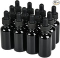 NOOEEISS 12 Pcs, 1oz Black Glass Eye Dropper Bottle, Tincture Bottles with Leak-Proof Design, Stronger Suction, for All Kinds of Mixed Liquids