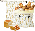 2-Pack Reusable Natural Beeswax Bread Bags for Homemade Bread, Thicker Organic Cotton Material, Freezer-Friendly for Extended Freshness, XL Portable Design, Sourdough Storage (13''x17'')