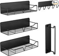 Magnetic Shelves for Washing Machine & Fridge Utentils Rack 5 Pack- Metal Heavy Duty Magnetic Shelf Magnetic Laundry Organizer with Hooks and Towel Holder for Magnetic Laundry Room Storage (Black)