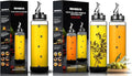 Glass Olive Oil Dispenser Bottle Shatterproof & Leakproof Oil and Vinegar Dispenser Set with Stainless Steel Spout & Rubber Bottom