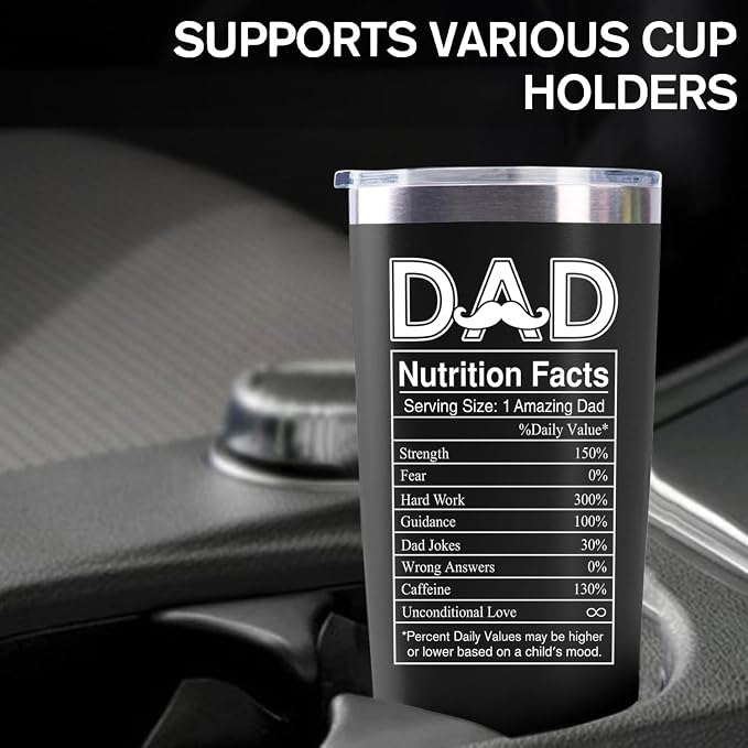 LHSCVUFASC Birthday Gifts for Dad from Daughter, Son - Father's Day Tumbler Gift for Dads - Christmas Gifts for Dads, New Papa Daddy Stepdad Father Gift Ideas - 20 Oz Stainless Steel Tumbler