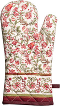 Maison d' Hermine Oven Gloves 100% Cotton Oven Mitt 7" x 13" with Loop Heat Resistant Cooking Gloves for Thanksgiving Christmas Decorations Baking Handling Hot Pans (Pack of 1, Reveillon Au Jardin)