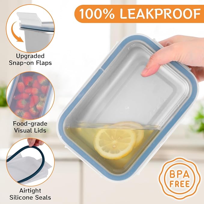 Cykorxicc 8-Piece 304 Stainless Steel Lunch Bento Box with Lids, Leakproof & Airtight Food Containers, Oven/Freezer/Dishwasher Safe,for Work,Travel, School