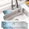 Sink Faucet Absorbing Mat, 2 Pack Drying Mat Around Faucet Sink Splash Guard Behind Faucet Sinkmat For Kitchen Bathroom Island Rv 24 * 5.5 Inch (60 * 14 cm)
