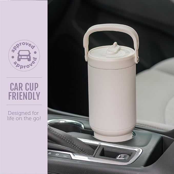 Ello Oasis Go+ 32oz Tumbler with Top Handle and Retracting Straw | Reusable Insulated Stainless Steel Cup, 100% Leakproof Water Bottle, 24 Hours Cold, Cup Holder Friendly For Travel | Daisies
