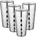Beasea Stainless Steel Cups 19 oz, 4 Pack Large 18.6oz 550ml Stainless Steel Drinking Cups Tumbler Stackable Double Wall Insulated Individual Metal Pint Glasses Tin for Home Party Camping