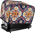 Purple Red Mandala Toaster Cover 2 Slice, Cute Rural Bread Machine Cover, Washable Dust-Proof Cover for Kitchen Small Appliance Cover,with Top Handle