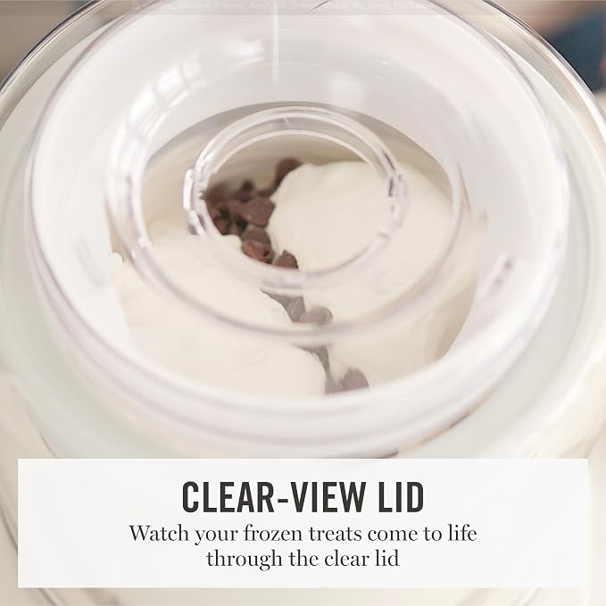 Martha Stewart Ice Cream Maker, 2 Quart Double-Insulated Freezer Bowl, Sorbet & Frozen Yogurt, Ready in 20 Minutes, Mix-Ins Chute, Easy to Clean, Indigo Blue