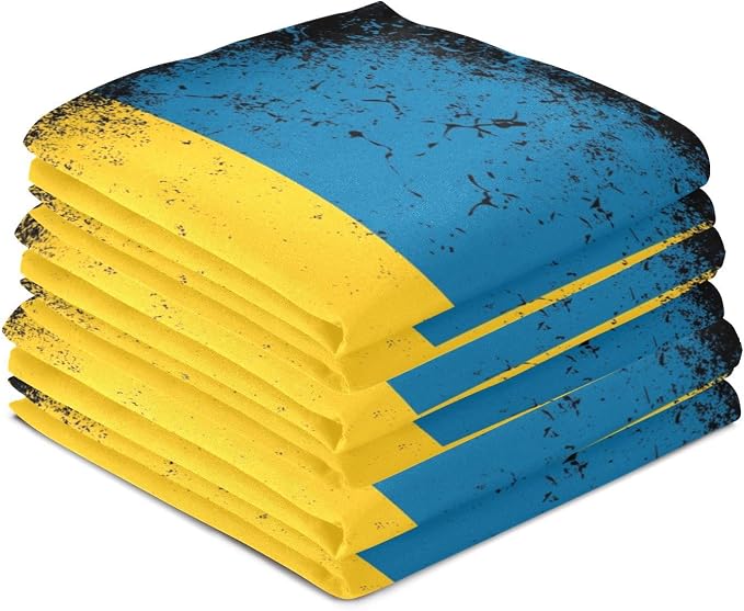 Swedish Flag Vintage Kitchen Towels Set with Hanging Loop, Kitchen Hand Towels, Tea Towels, Premium Dish Towels for Kitchen, Quick Drying Kitchen Towel Set 18”x 28”