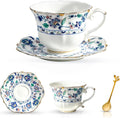 TATSUMI Bone China Tea Cup and Saucer Set (Purple, 1 set)