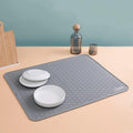 Extra Large 30 x 24 Inch Silicone Dish Drying Mat for Dish Drying Rack, Easy Clean Silicone Drying Mat for Kitchen Counter, Non-Slip Dish Drain Matt, Heat Resistant Silicon Dish Mat, Gray, SAPID