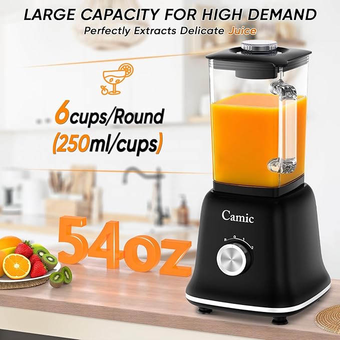 Glass Blenders for Kitchen with 750W, 54Oz. Countertop Blender Glass Jar Food Processor Combo, BPA-Free Blender for Smoothies, Ice Crush,Nuts, Frozen Drinks and Fruits