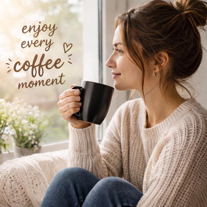 AmorArc Coffee Mugs Set of 6, 12oz Ceramic Coffee Mugs for Man, Woman, Dad, Mom, Modern Coffee Mugs Set with handle for Tea/Latte/Cappuccino/Milk/Cocoa. Dishwasher&Microwave Safe, Multi