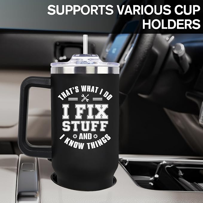 Fathers Day Gift for Dad, Husband, Mechanic Birthday Gifts for Men Him, Maintenance Appreciation Gift 40oz Tumbler, Unique Christmas Gift Ideas for Handyman, Mechanics, Grandpa