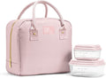 Fit & Fresh Bloomington Lunch Bag for Women - Insulated Large Lunch Box for Work with Containers, Leak-Resistant, Stain-Resistant, Zipper Closure, Mauve