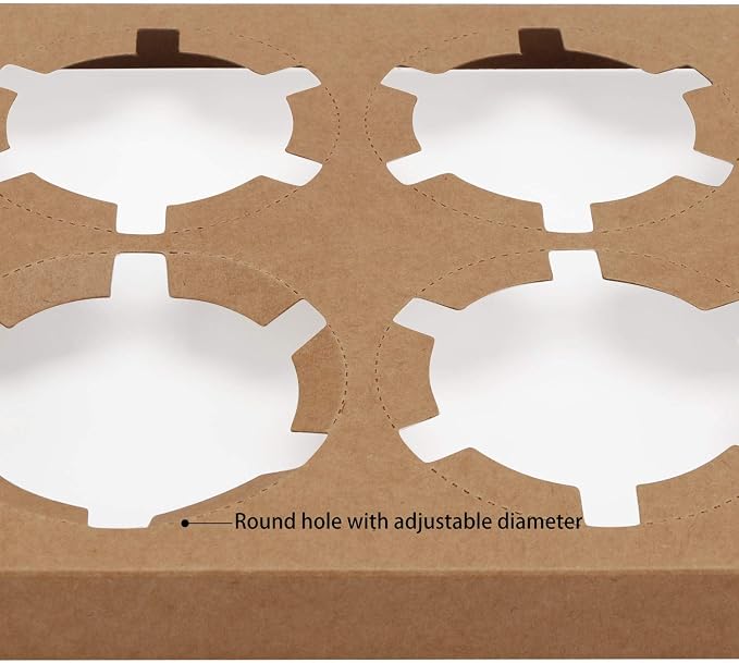 EUSOAR Cupcake Boxes, 50pcs 9.4" x 6.2" x 3.0" Muffin Containers 6 Count with Insert and Display Window, Kraft Muffin Cupcake Box Carrier Packaging Cupcake Boxes Fits 6 Cupcakes or Muffins