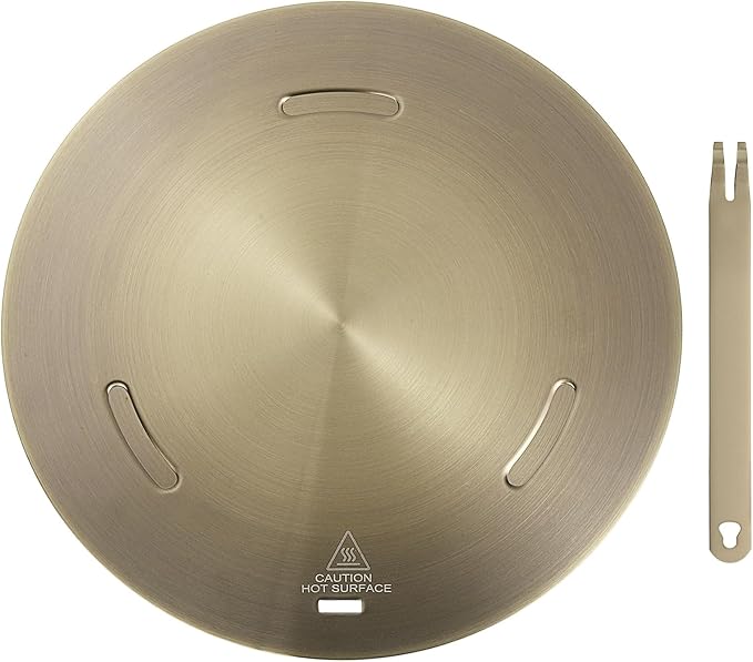 uxcell Heat Diffuser Plate for Gas Stove 11 Inch Round Heat Conduction Induction Adapter Plate with Removable Handle Cookware Protector for Cookware Heat Cooking Unfreeze, Rose Gold