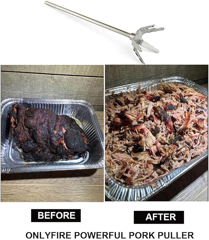 onlyfire 4 Inch Stainless Steel Pork Puller, Ultra-Sharp Meat Fork Meat Shredder Used with Standard Hand Drill for Beef, Chicken, Potato Masher and Tamale Meat