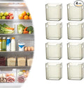 Crystal Clear Freezer Storage Bins, BPA-Free Clear Fridge Organizer Bins with Handles, Stackable Plastic Bins for Organization, Heavy-Duty Clear Storage Bins (Translucent Green, 8S)