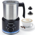 4 in 1 Milk Frother and Steamer, 500ml Electric Foam Maker with Dial Control & LED Indicator, Hot & Cold Milk Frother, Non-Stick Stainless Steel, Silent, Easy to Clean, for Coffee