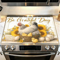 Stove Top Cover for Electric Stove 28.4 x 20.5 Inch Non Slip Stove Mat Oil Proof Grateful Hen Sunflower Glass Cooktop Protector Kitchen Mat