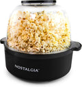 Nostalgia 6-Quart Stirring Popcorn Popper - Quick-Heat Technology - Makes 24 Cups of Popcorn - Includes Kernel Measuring Cup - Perfect for Birthday Parties, Movie Nights, and More - Black Original