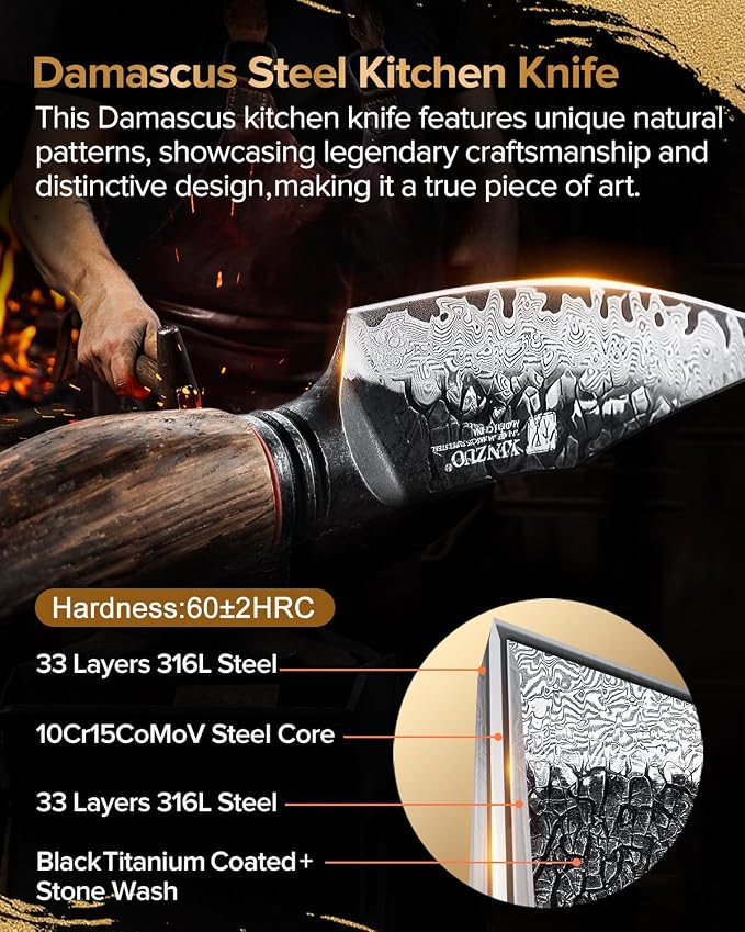 XINZUO Kitchen Paring Knife 4.2 Inch,Razor Sharp Hand Forged Damascus Steel Small Kitchen Knife For Peeling Coring Fruit With Ergonomic Handle