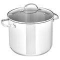 Amazon Basics Stainless Steel Induction Compatible Stock Pot with Glass Lid, Oven Safe, Dishwasher Safe, Sturdy, 8 Quart, Silver