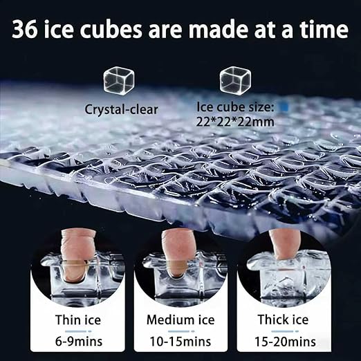 Commercial Ice Maker Machine 80Lbs/24H, Countertop Ice Makers with Self-Cleaning, 3 Ice Modes, Portable Ice Cube Maker Produces 36 Bullet Cubes in 10-20 Mins, for Home Kitchen, Office & Party
