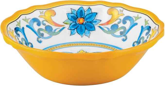 UPware 12 Piece Chianti Melamine Dinnerware Sets, Outdoor Dishes Set, Plates and Bowls Sets, Service for 4, Multicolor