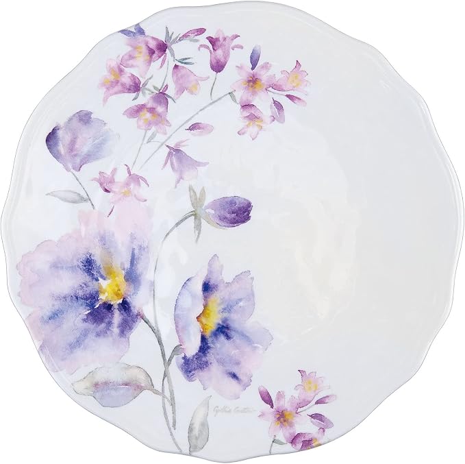 UPware 12 Piece Lavender Melamine Dinnerware Sets, Outdoor Dishes Set, Plates and Bowls Sets, Service for 4, Purple