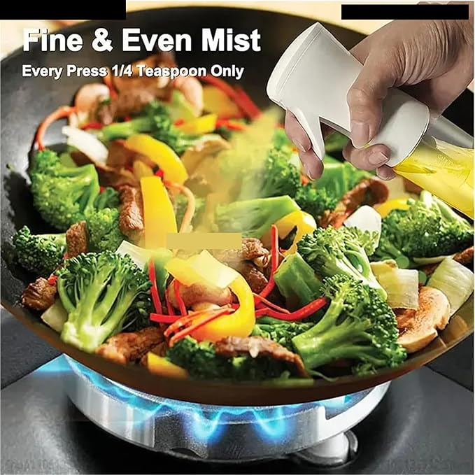 Oil Sprayer, 3pcs 200/300/500ml Oil Spray Bottle BBQ Cooking Sprayer Kitchen Baking Empty Vinegar Dispenser,for Kitchen, Air Fryer(200ml white)