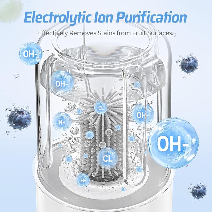 Electric Fruit Cleaner Spinner Machine with OH-ion Purification Technology, Suitable for Small Fruits Such as Blueberries, Cherry Tomatoes, and Raspberries