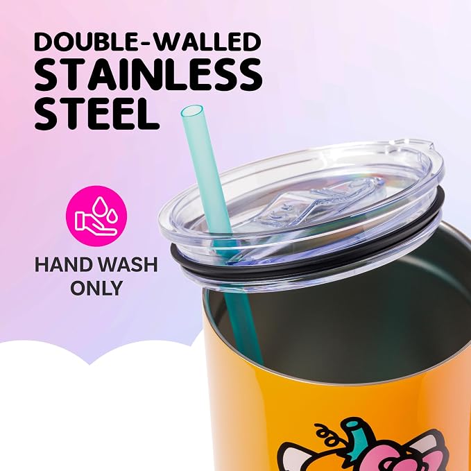 Silver Buffalo Sanrio Hello Kitty Halloween Jack-O-Lantern Double Walled Stainless Steel Tumbler with Handle and Straw, Fits in Standard Cup Holder, 40 Ounces