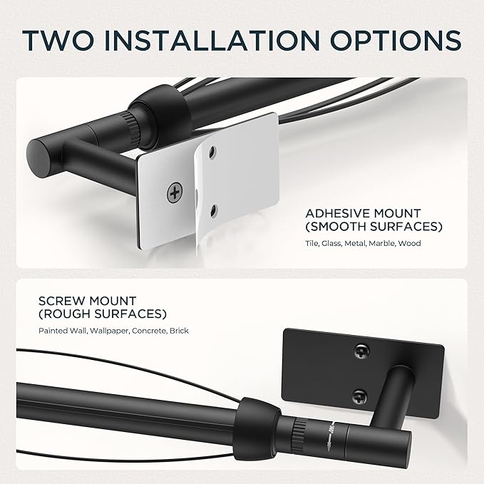 FORIOUS Paper Towel Holder Under Cabinet, Single Hand Operable with Adjustable Damping for Easy Tear, Adhesive or Drill Wall Mount, 304 Commercial Paper Towel Holder for Kitchen Bathroome, Matte Black