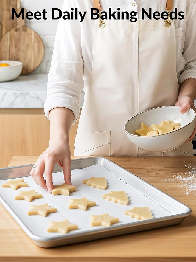 SMARTAKE 300 Pcs Parchment Paper Baking Sheets, 12x16 Inch Pre-Cut Baking Parchment, Non-Stick Kitchens Cookie Baking Paper, for Oven Grilling Air Fryer Steaming Bread Cake Cookie Meat Pizza (White)