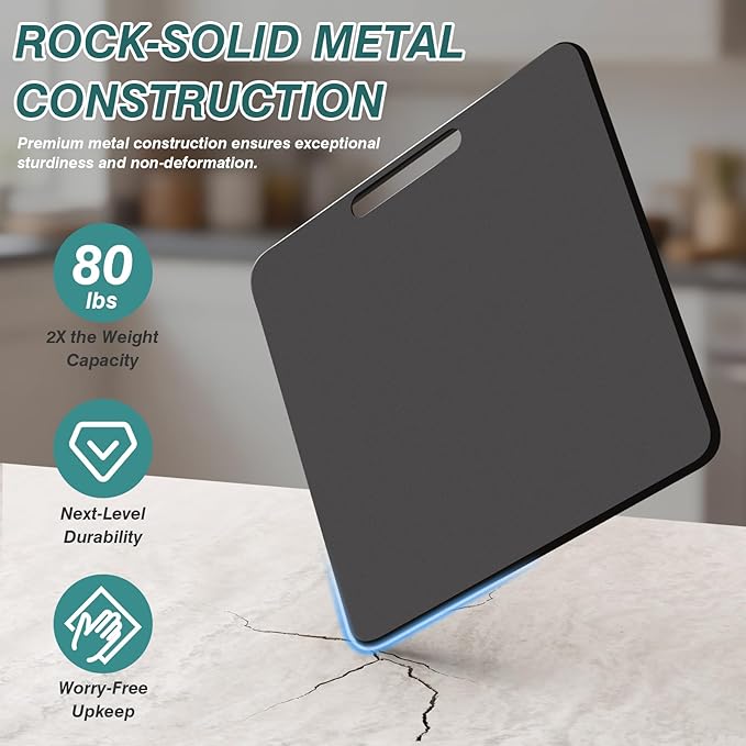 ANBOXIT Metal Appliance Slider, Sliding Tray for Coffee Maker,360° Effortless Movement,Small Appliance Rolling Tray for Counter, Coffee Pot Slider, Deep - Small (14"D x 6"W)