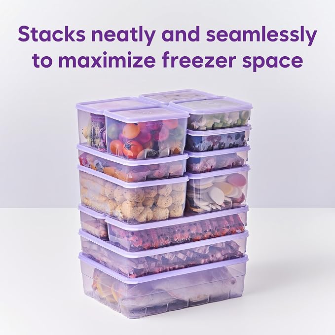 Freezer Containers for Food Storage 24pcs - Soup with Lids Safe - Twist Release - Flexible Frozen Design - BPA Free