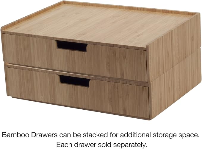 Bamboo Drawer Organizer to hold Single-serve coffee pods, Coffee, Tea, & Espresso Pods, Condiments and Accessories, Perfect for Kitchens & Office Break Rooms