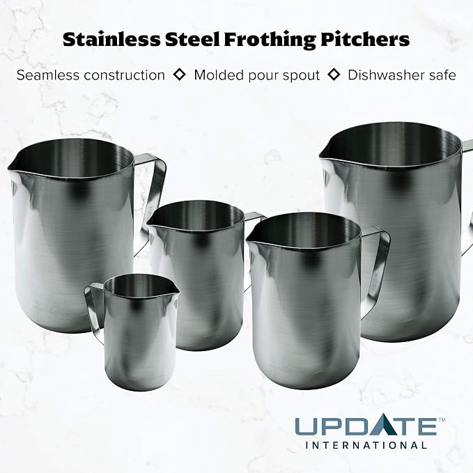 Update International 50 Oz Stainless Steel Frothing Pitcher, Silver (EP-50)