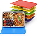 6 Pack Stainless Steel Lunch Box with Lid Reusable Bento Boxes Leak-proof Stackable Snack Meal Fruit Container Divided Food Storage Boxes for Travel Camping Lunch Prep Sandwich Adult