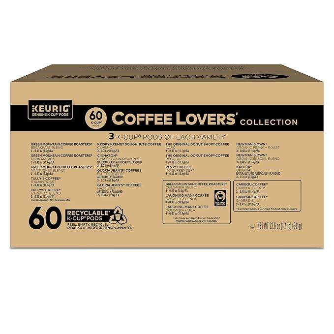 Keurig Coffee Lovers' Collection Variety Pack, Single-Serve Coffee K-Cup Pods Sampler, 60 Count