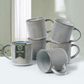 MONITO Coffee Mugs Set of 6, 16 oz Mugs Set, Ceramic Coffee Cups with Large Handles, Suitable for Lattes, Hot tea, Cappuccinos, Mochas and Cocoa, Smoky Blue