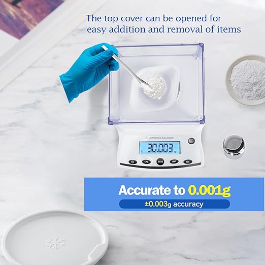 Lab Analytical Balance Scale 500g x 0.001g High Precision Laboratory Analytical Scale with Windshield, RS232 Interface – Lab Jewelry Scientific Use