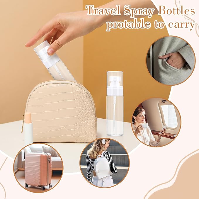 80 Pack Fine Mist Spray Bottle Bulk, 2oz Small Clear Plastic Leak Proof Fine Mist Mini Spray Bottles Refillable Empty Travel Mister Sprayer Bottle for Hair, Cleaning, Essential Oils(Clear)