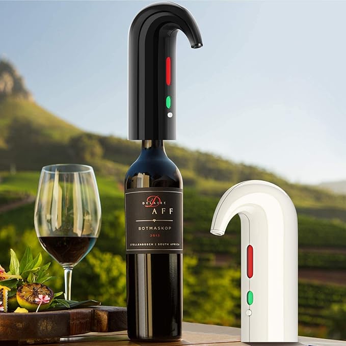 Electric Wine Aerator Pourer - Portable One-Touch Decanter and Dispenser Pump for Red and White Wine, Multi-Smart Automatic Oxidizer With USB Rechargeable Spout