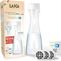 Laica Bk31A Glassmart Glass Filter Bottle, 3 Fast Disk Filters Included, 360 Liters Instantly Filtered Water, White/Transparent, ‎13.8 x 13.7 x 38.8 cm; 1.05 kg